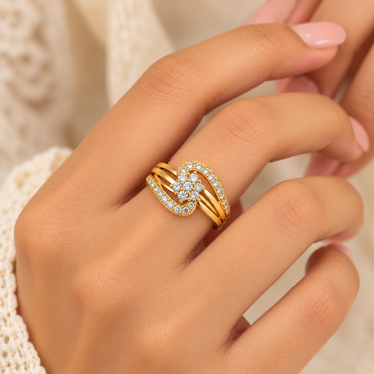 18k Gold Plated Infinity Bloom Sparkle Ring