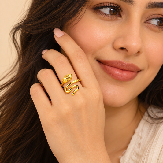18K Gold Plated Premium Snake Twist Ring