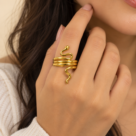 18k Gold Plated Snake Ring
