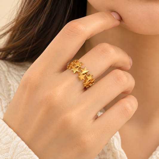 18K Gold Plated Cosmic Star Ring