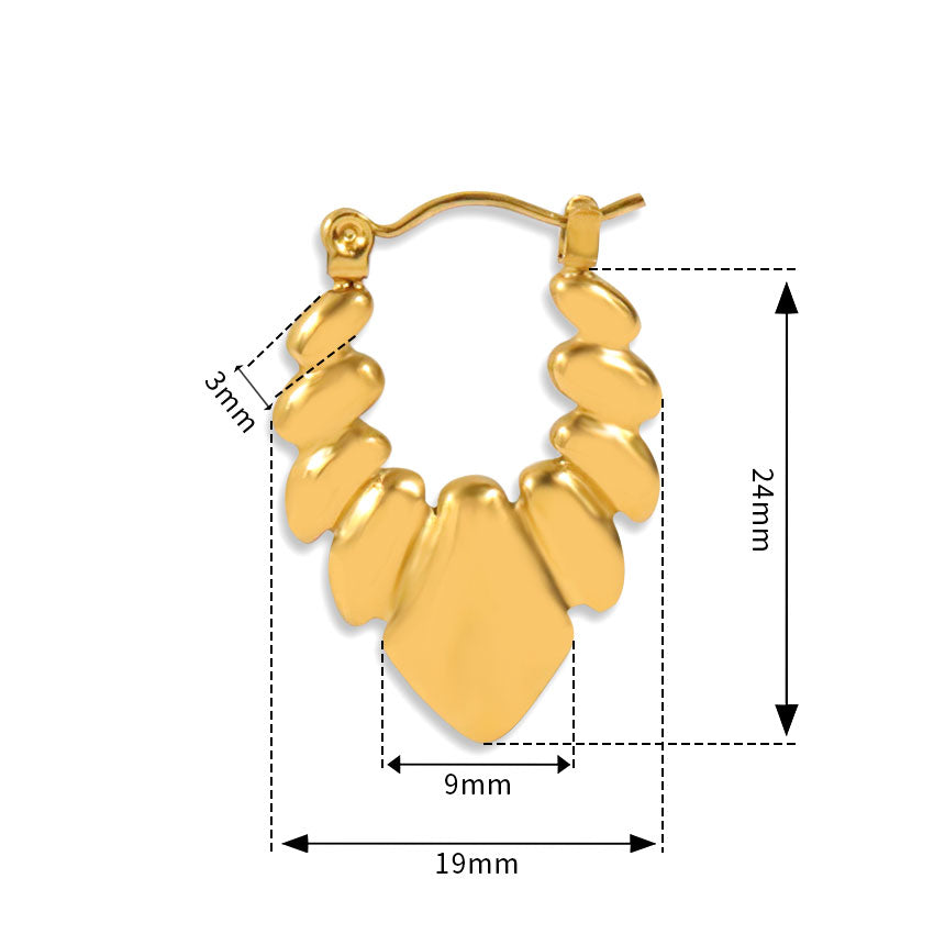 18K Gold Plated Golden Hoops Anti Tarnish Earring