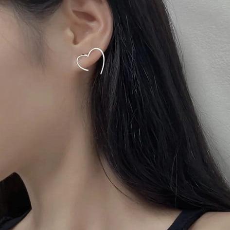Silver Heart Stud Earring