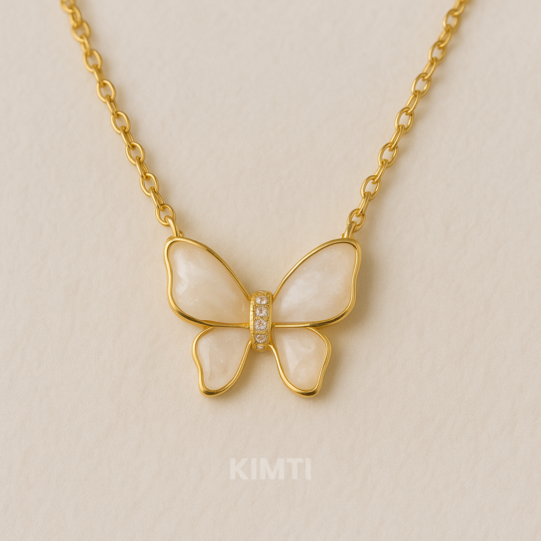 Pearl Butterfly Anti Tarnish Neckalce