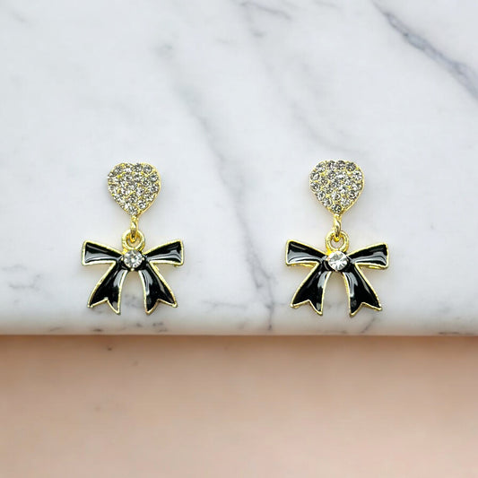 Black Velvet Bow Earrings