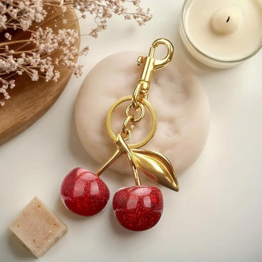 Korean Style Cherry Charm Keychain