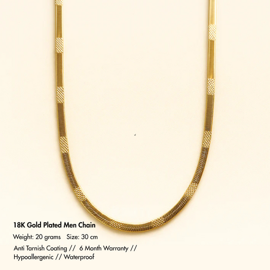 Men-18K Gold Plated Anti Tarnish Stateley Chain