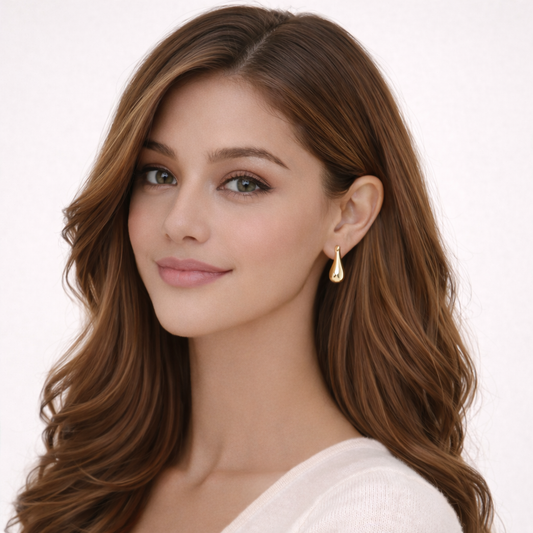 Tear Drop Golden Earring - Just Rs. 79