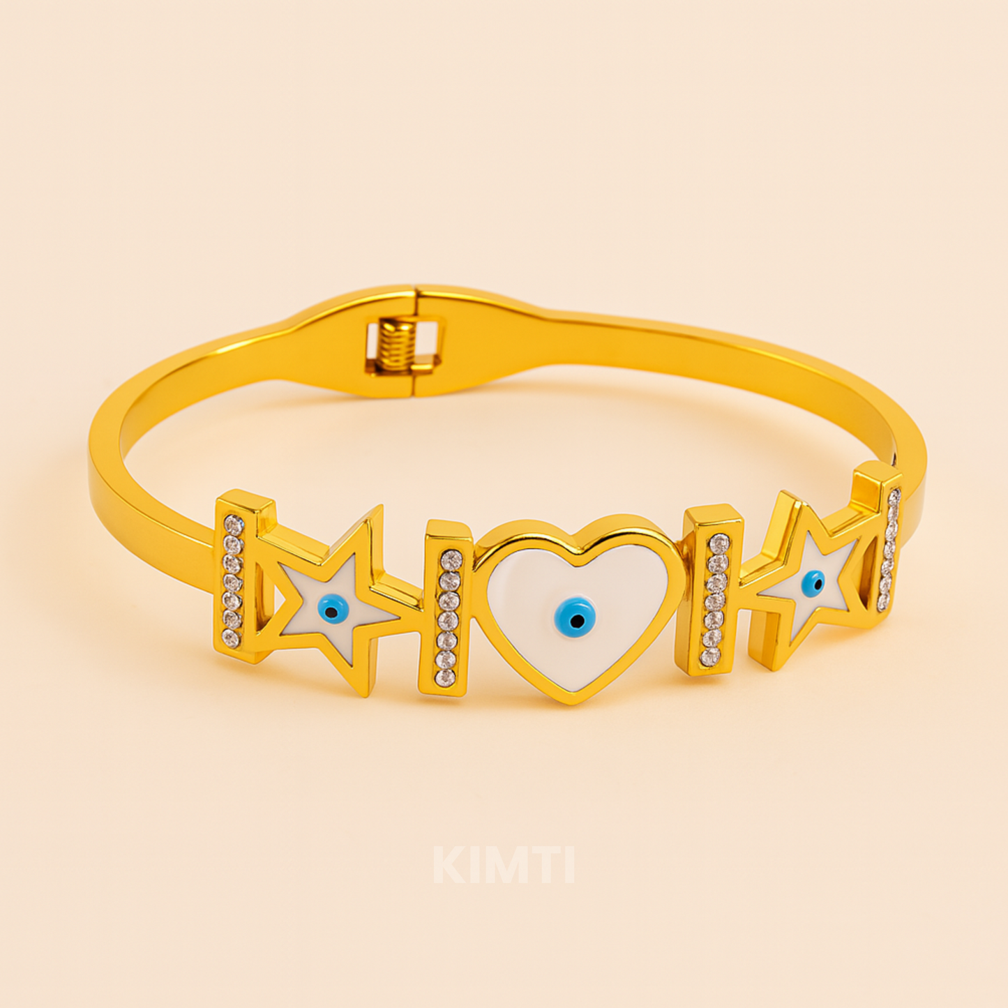 Golden Evil Eye Anti Tarnish Openble Bracelet