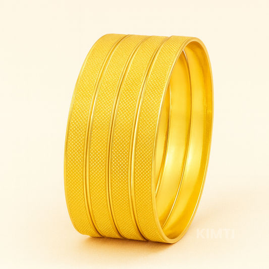 18k Radiant Unity Quadruple Anti Tarnish Bangles ( Size2.4, 2.6 ,2.8 )