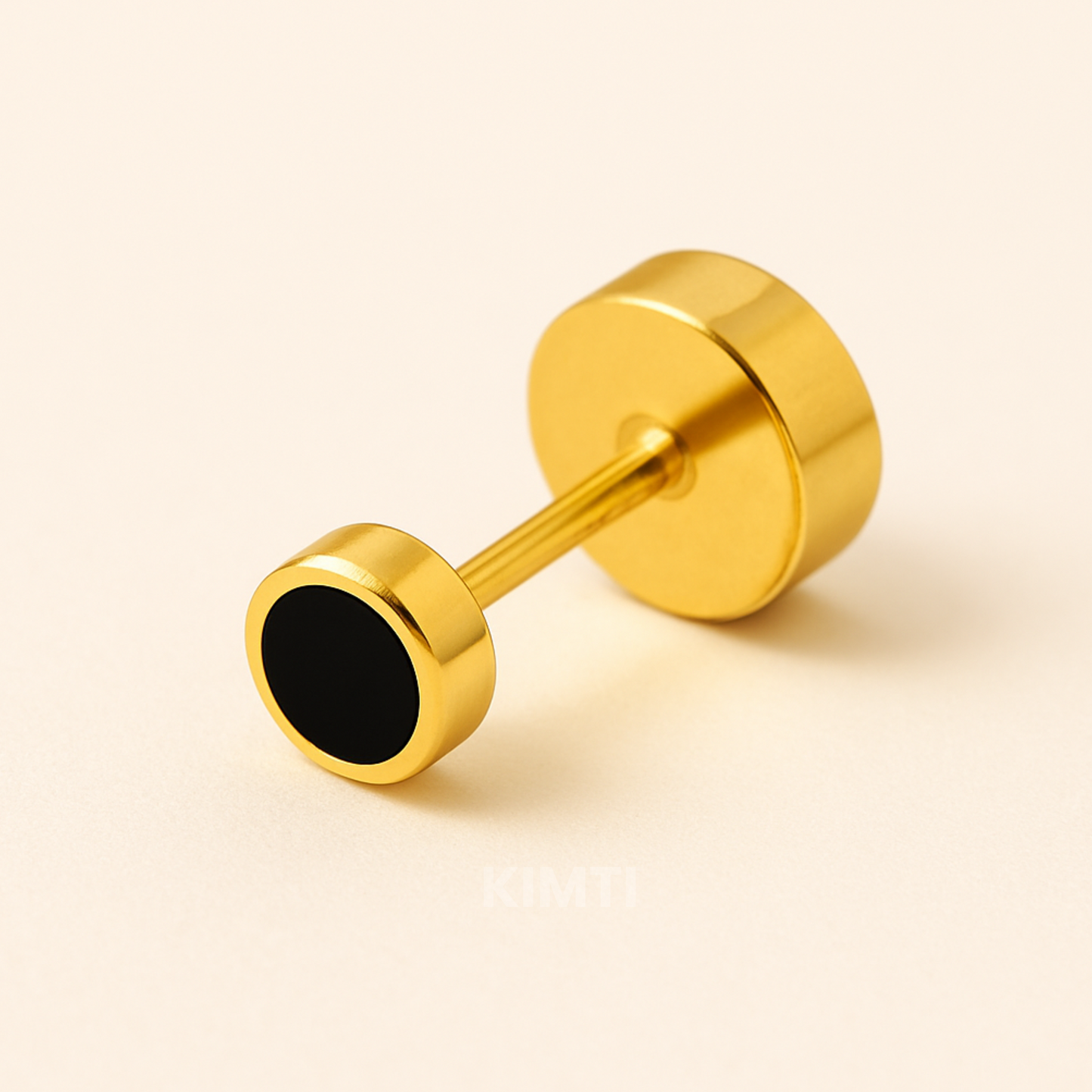 Men-Classic Black & Gold Stud Elegance Earring
