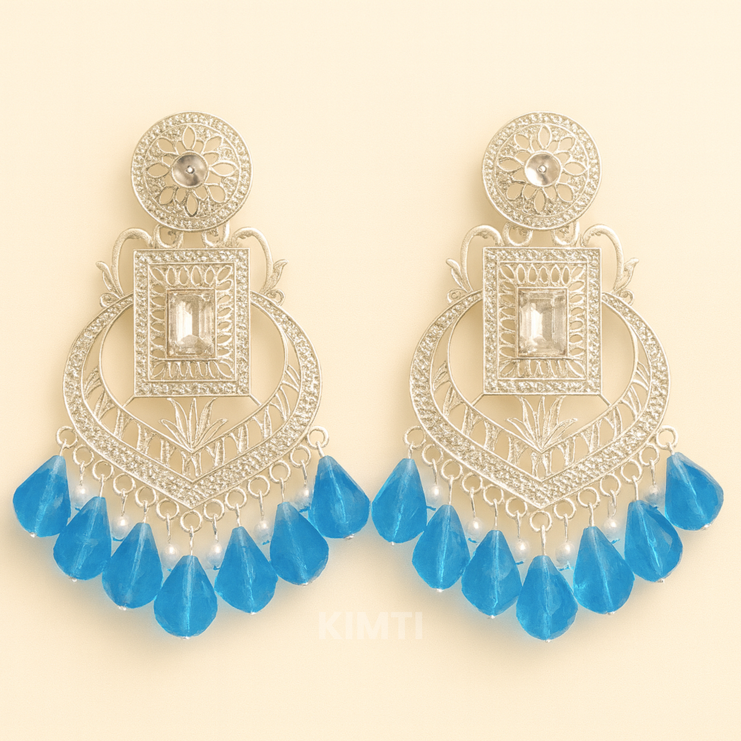 Blue Celestial Charm Chandbalis Jhumka