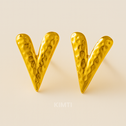 18K Gold Plated As Pretty Heart Stud Earrings