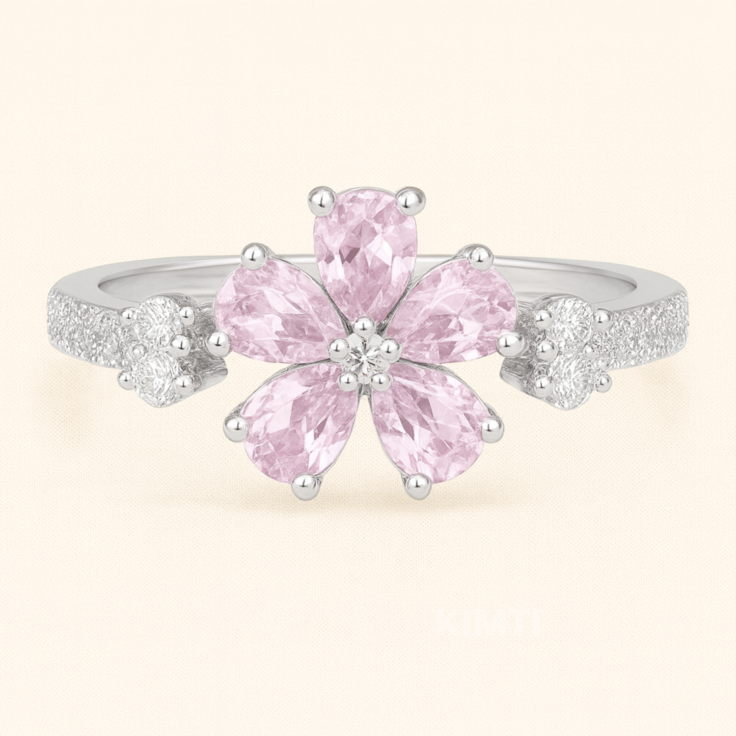 Pink Serenade Silver Ring