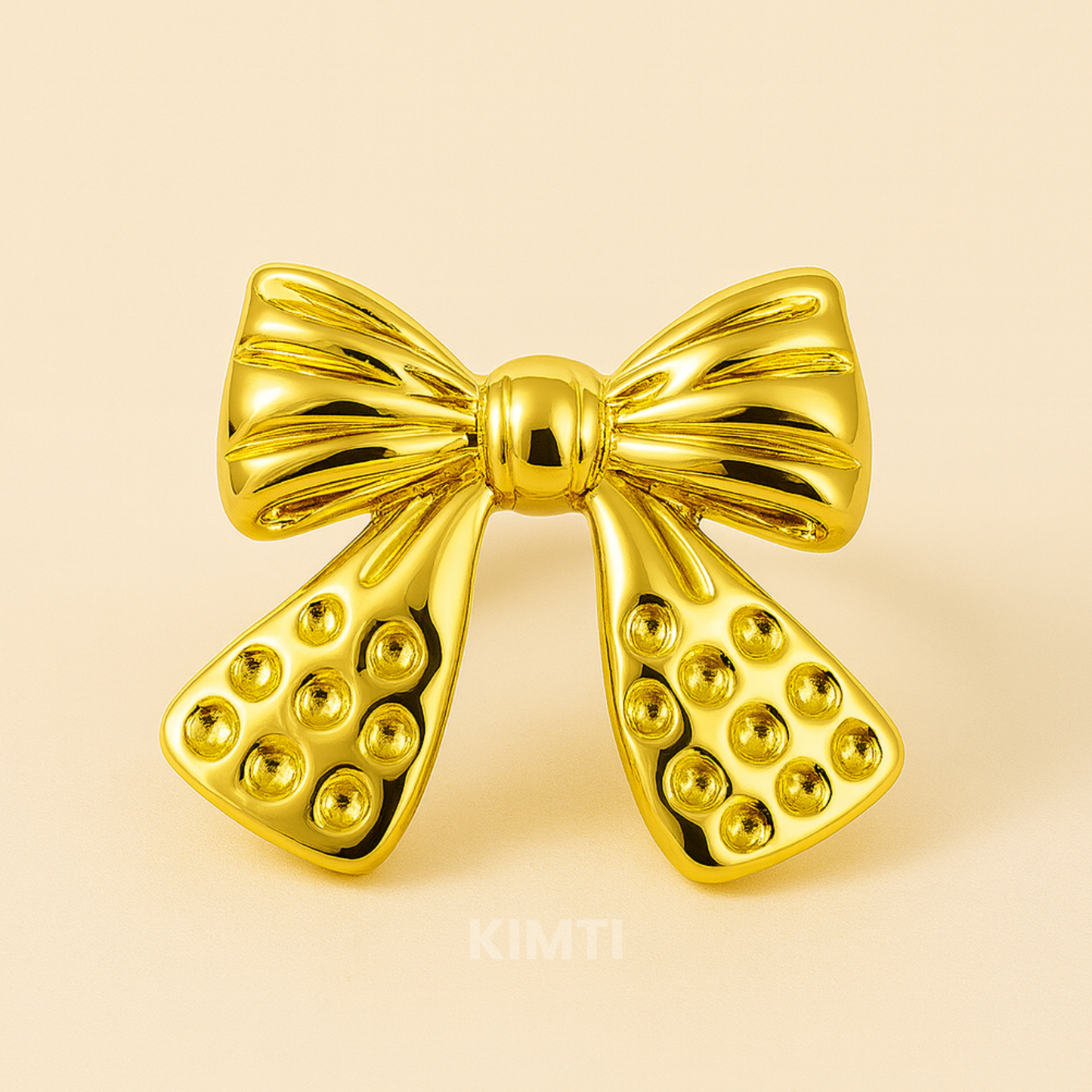 18k Gold Plated Pearl Ribbon Ring