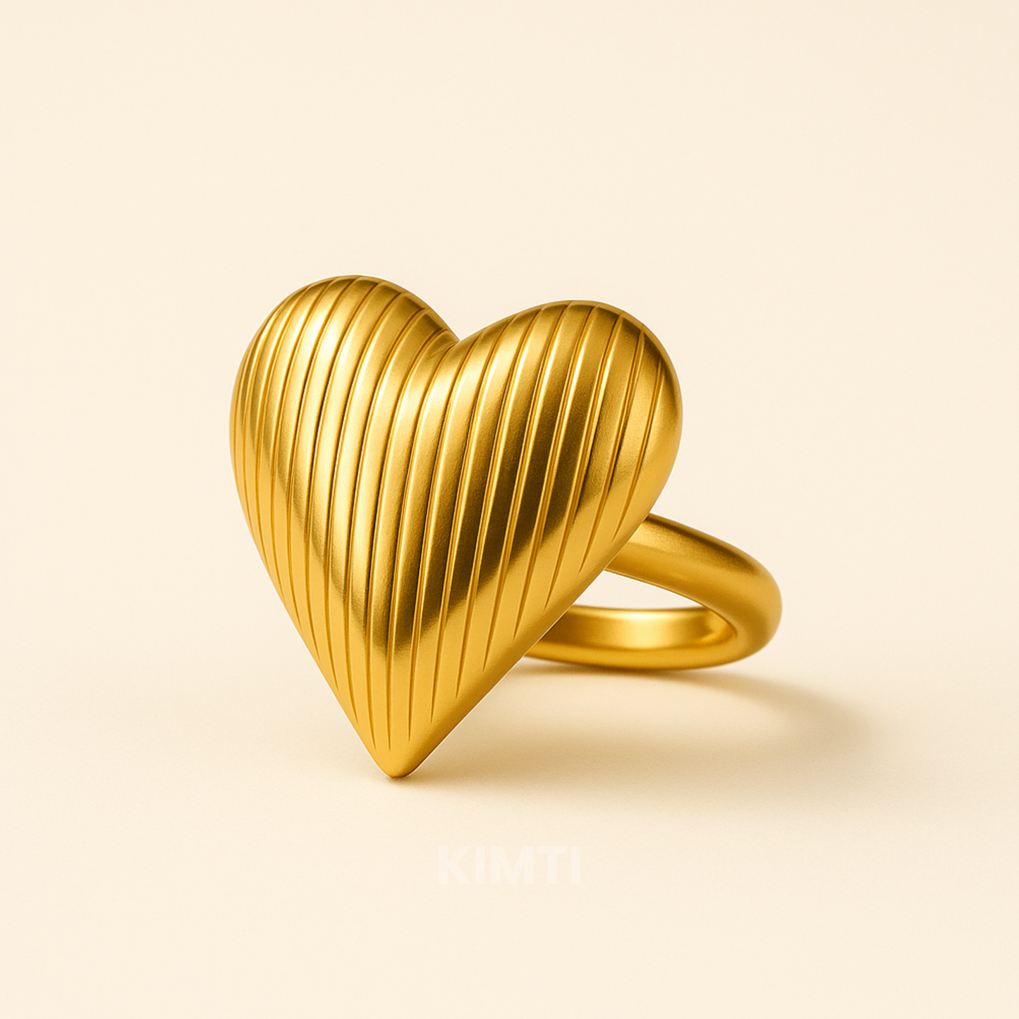 18k Gold Plated Heart Anti Tarnish Ring