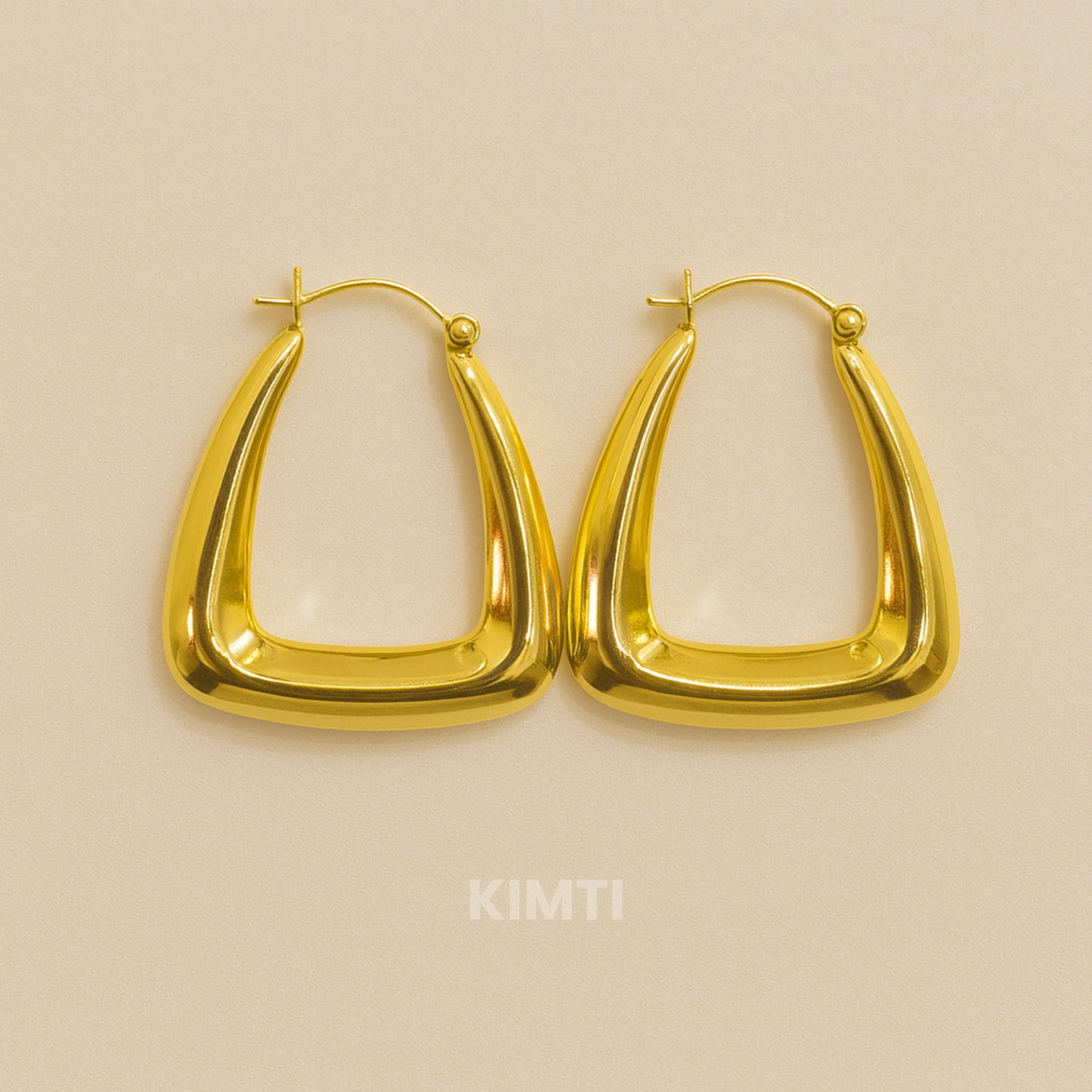 18k Gold Plated Gleam Frames Hoops Earring