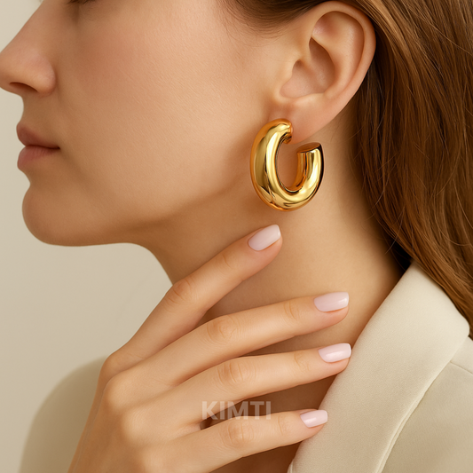 Enchanting Golden Hoop Earring