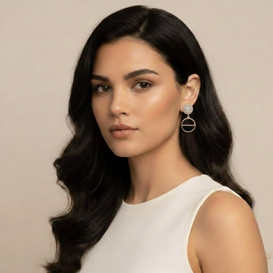 Black Marble Finishing Earring