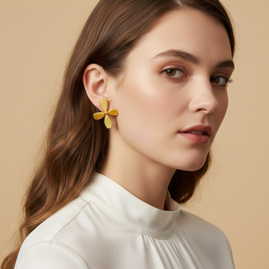 18k Gold Plated Bling Blogger Bow Anti Tarnish Earring