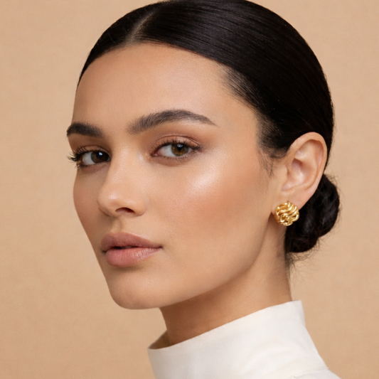 18k Gold Plated Chunky Stud Anti Tarnish Earring