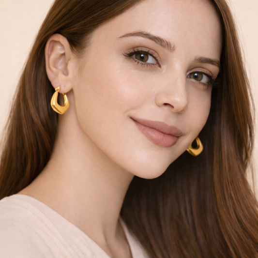 18K Gold Plated Hoops Anti Tarnish Earring