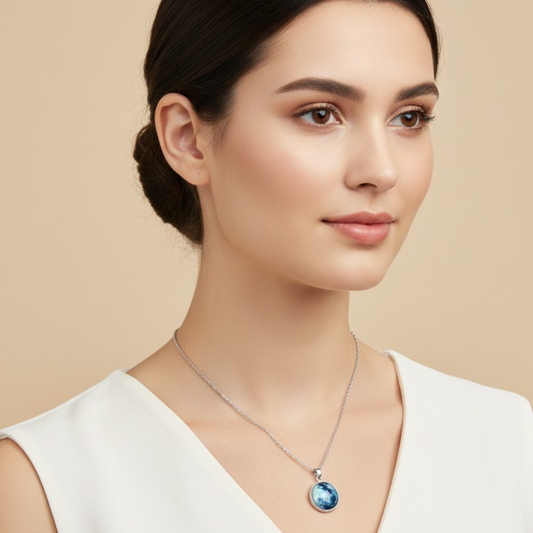 Galaxy Moonstone Silver Necklace