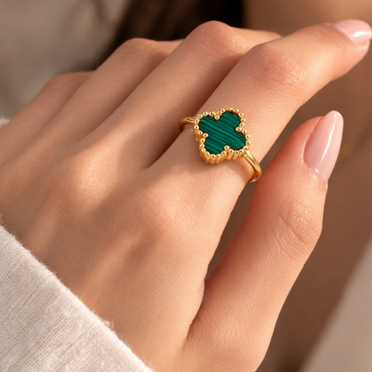 Green Clover Anti Tarnish Ring