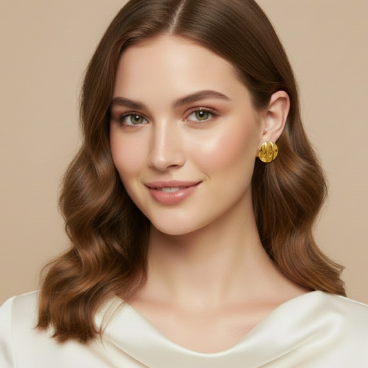 18k gold plated Molten Glow stud Earring