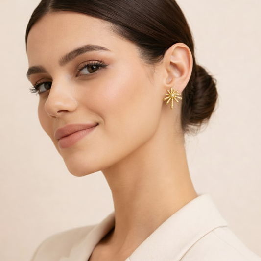 18K Gold Plated Sunflare Premium Earrings
