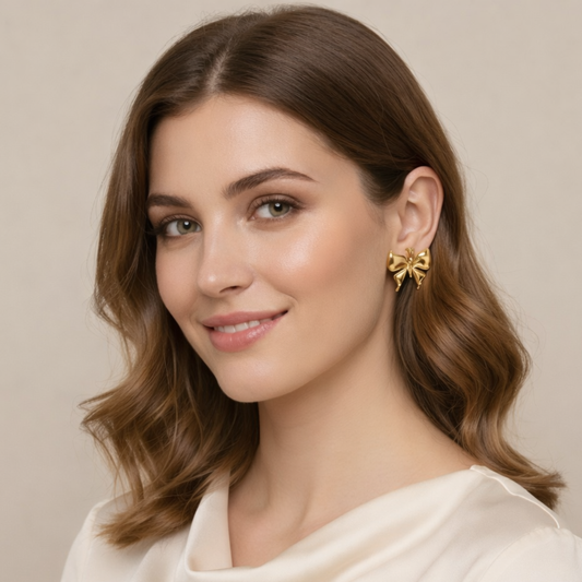 18K Gold Plated Looped Love Studs Earring