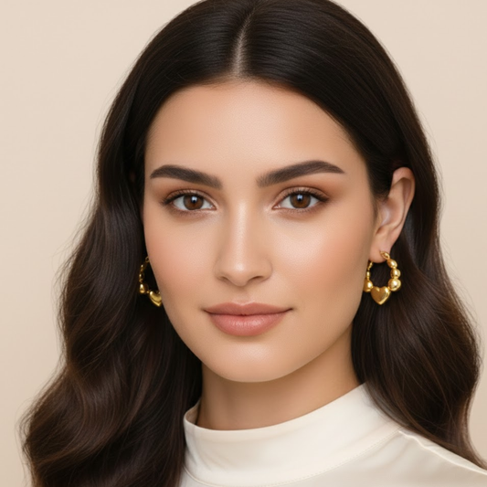 18K Gold Plated Lunar Hoop Anti Tarnish Earring