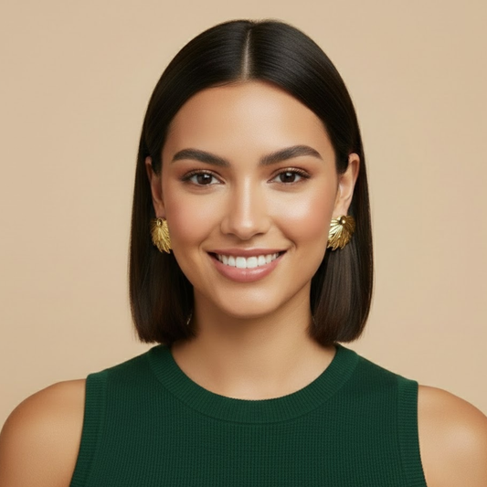 18K Gold Plated Gold Shell Design Earrings