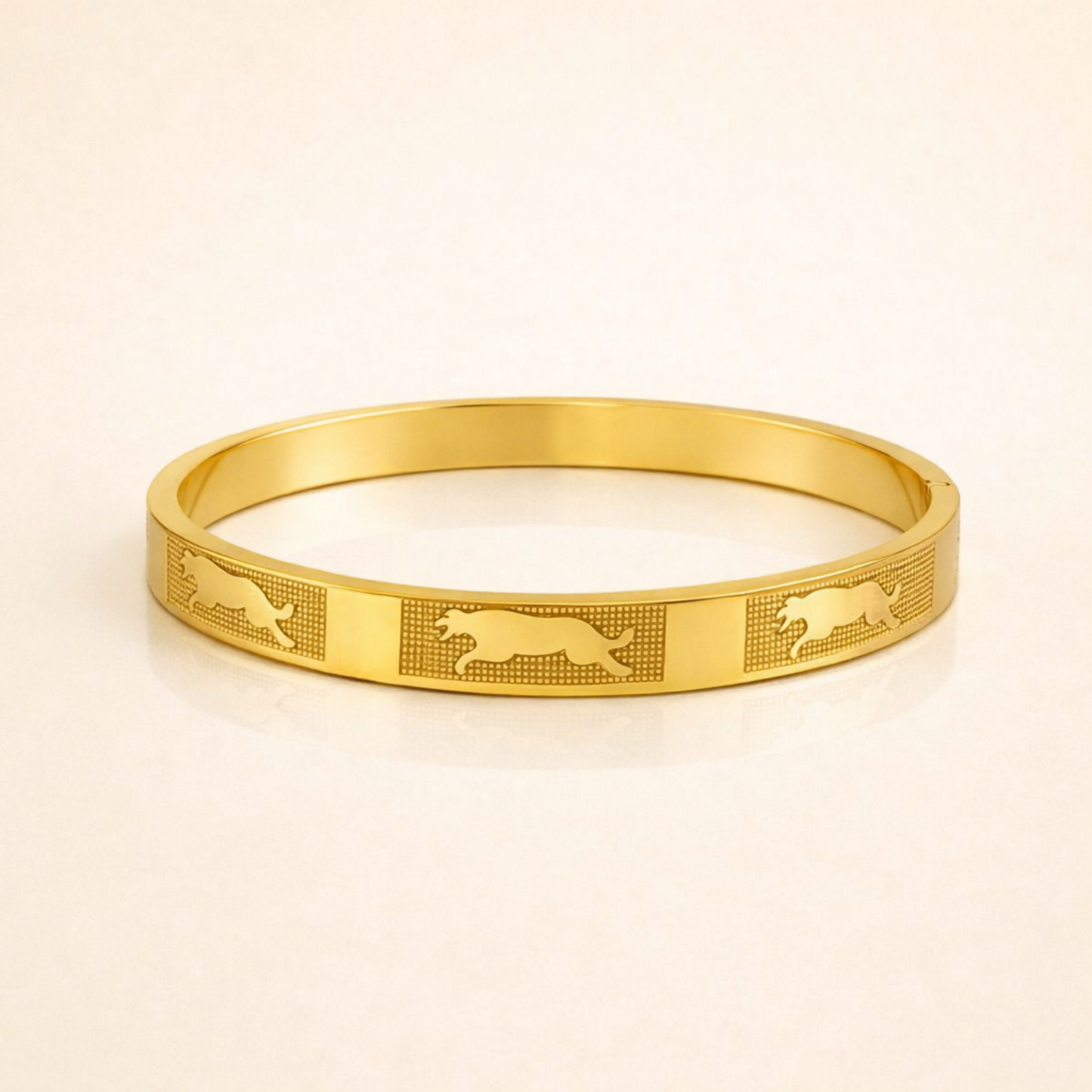 Men-18K Gold Plated Royal Panther Bracelet