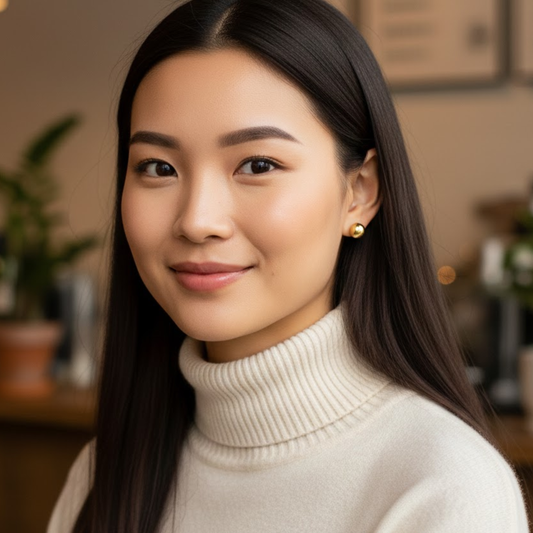 18K Gold Plated Minimal Gold Ball Earrings