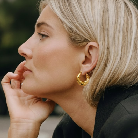 valentine Bold Heritage Hoops – 18K Gold Plated & Anti-Tarnish