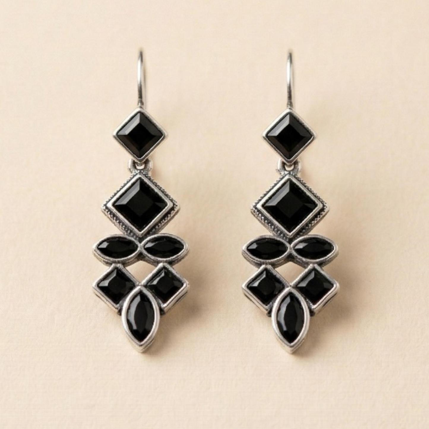 Noir Royale Statement Oxidised Earrings