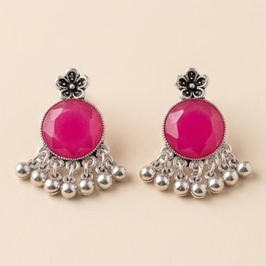 Moon Glow Chandbali Oxidised Earrings