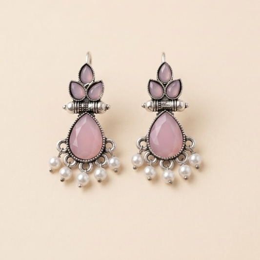 Azure Royal Drop Oxidised Earrings