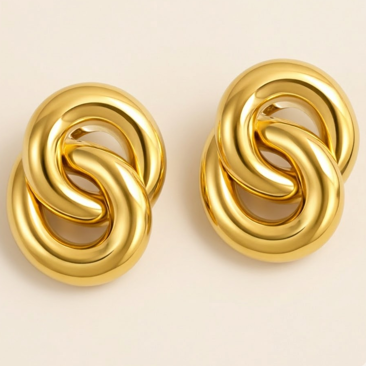 18K Gold Plated Golden Knot Luxe Earrings