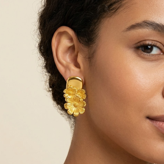 18k Gold Plated Daisy Drizzle Earrings