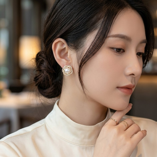Korean Office Wear Stud Earrings