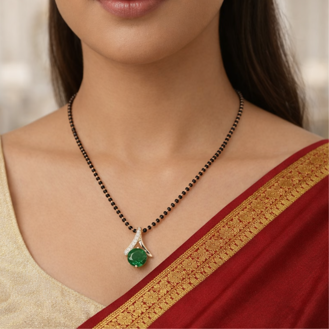 Green Sparkle Mangalsutra