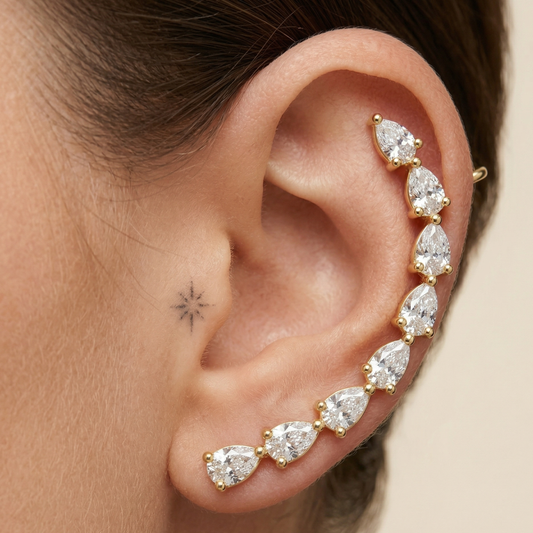 Seraphina Crystal Curve Ear Cuff