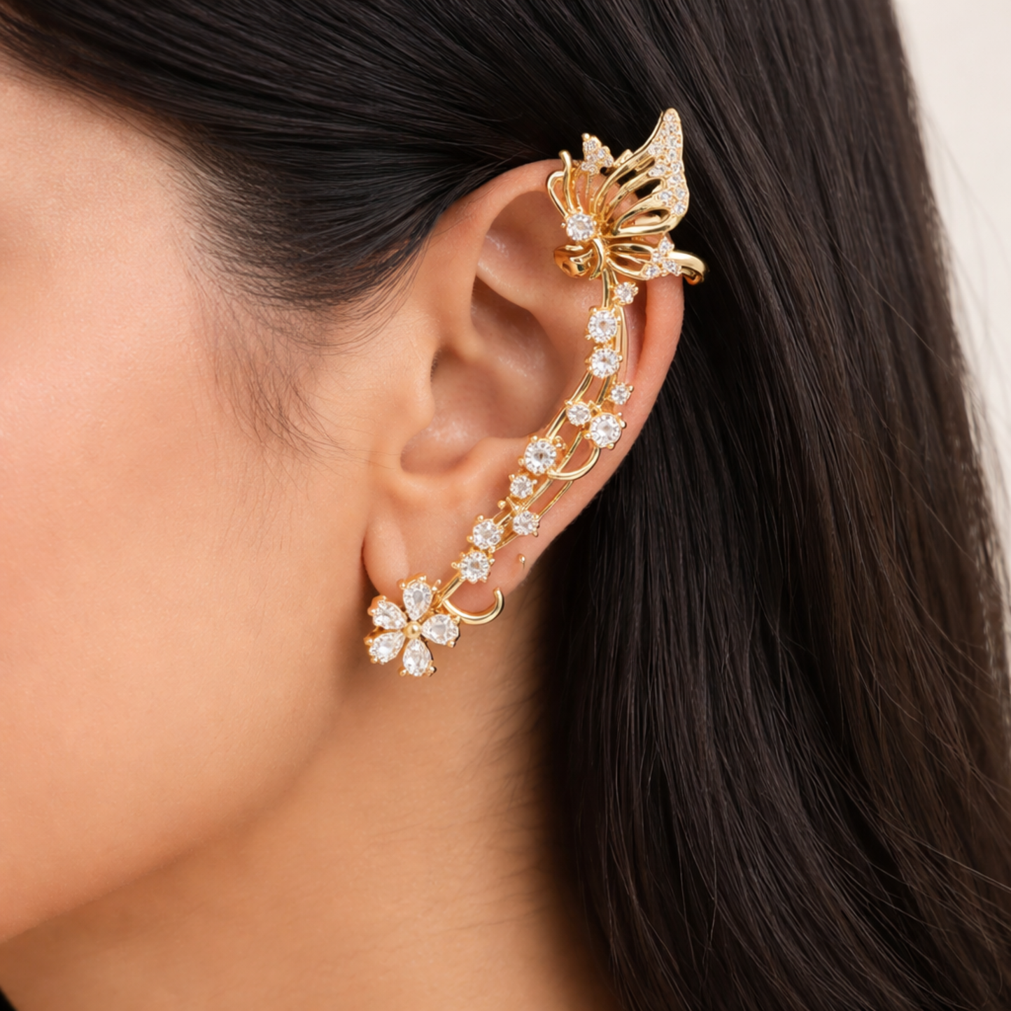 Golden Butterfly Ear Cuff