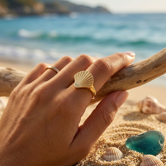 18K Gold Plated Aurelia Shell Ring