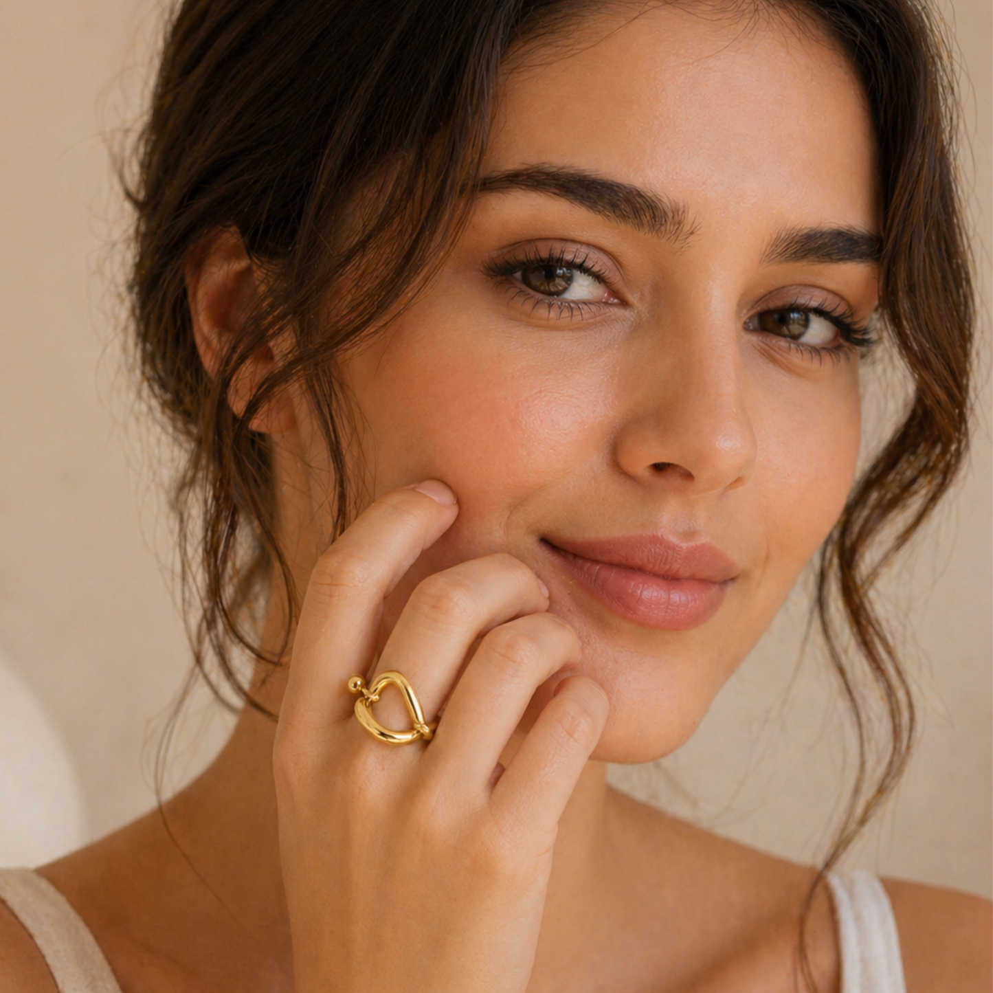 18K Gold Plated Moon Halo Ring