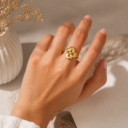 18K Gold Plated Flower Ring