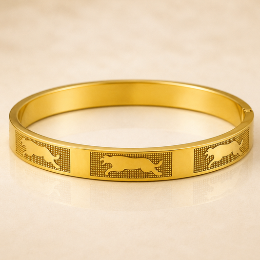 Men-18K Gold Plated Royal Panther Bracelet