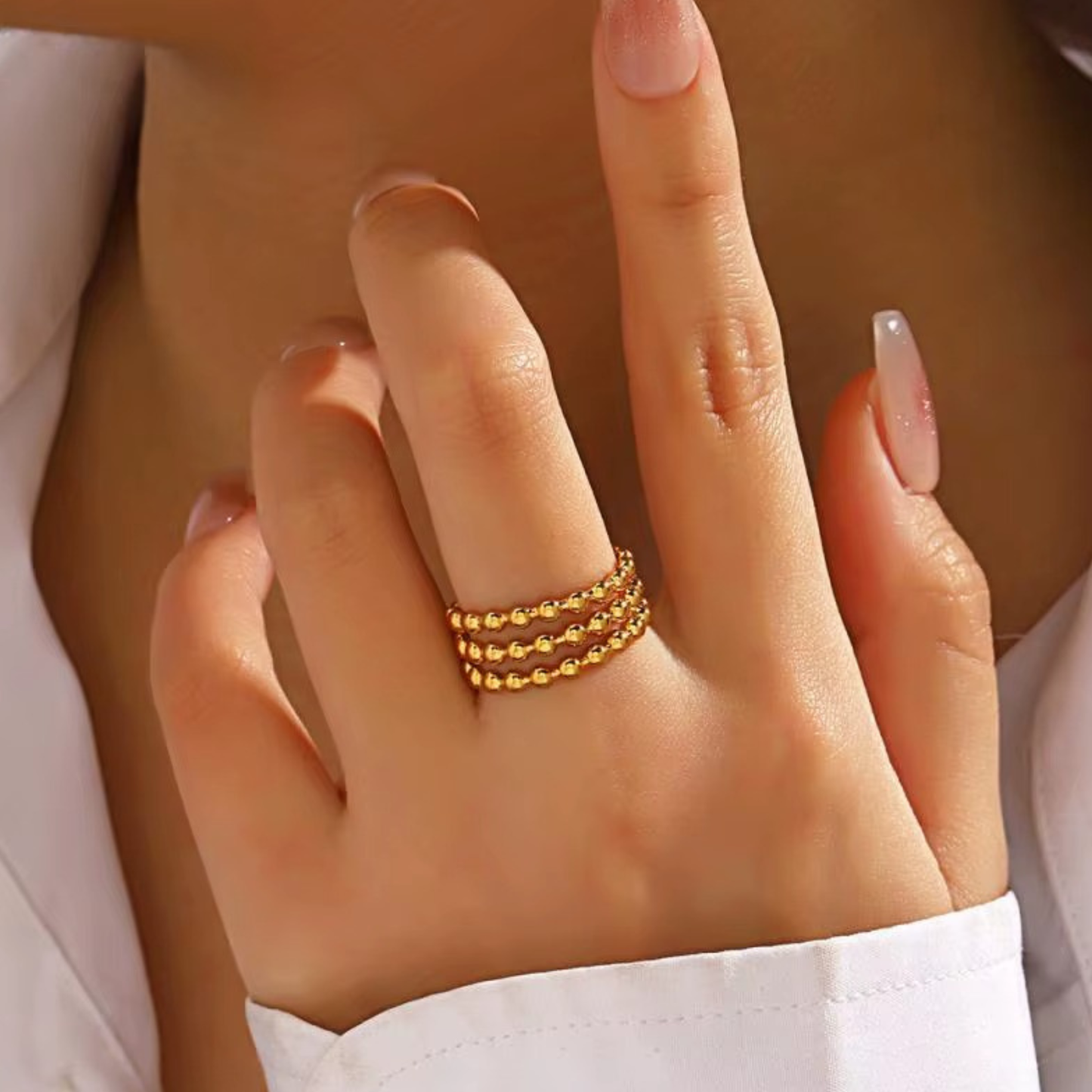 18K Gold Plated Trendy Bubble Wrap Ring