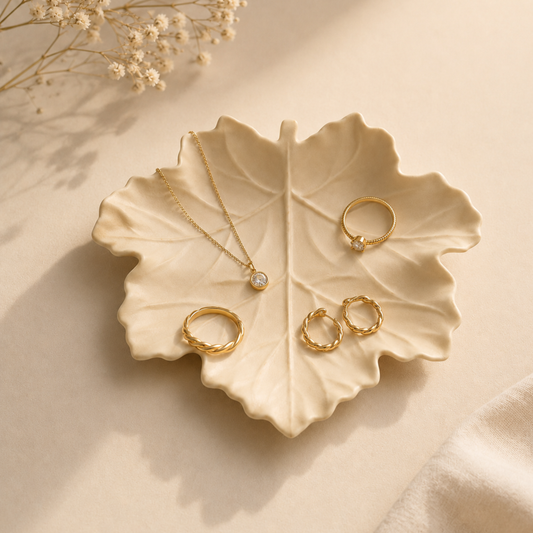 Aesthetic Leaf Trinket Dish for Jewelry Storage
